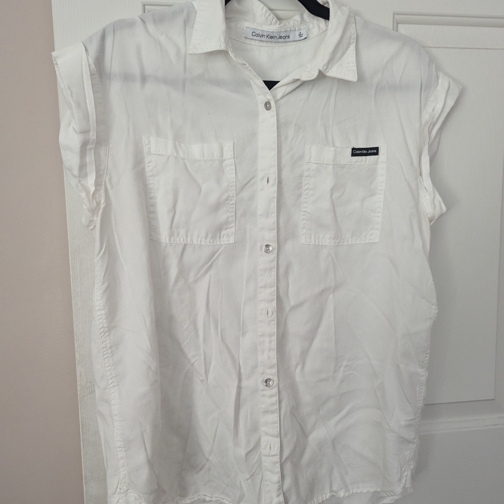 Calvin Klein White Button-Up Shirt